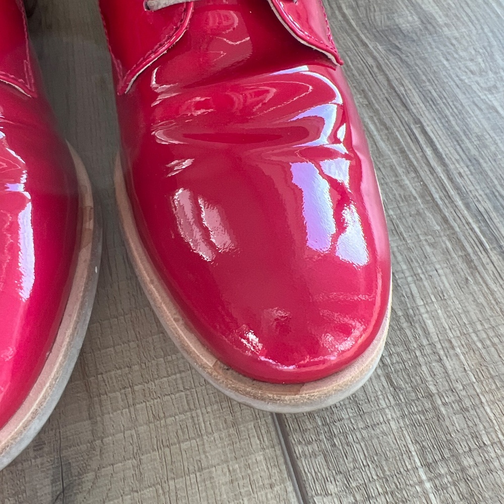 AGL Pink Patent Leather Loafers Oxfords Size 8 - Italian Luxury Shoes - Picture 4 of 9